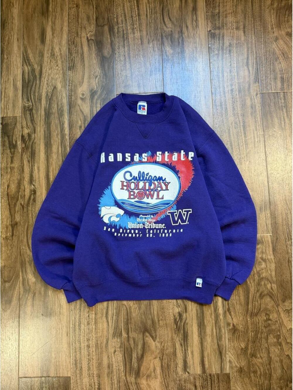 Vintage 90s Kansas State UW Huskies Culligan Holiday Bowl 1999 Sweatshirt Size M